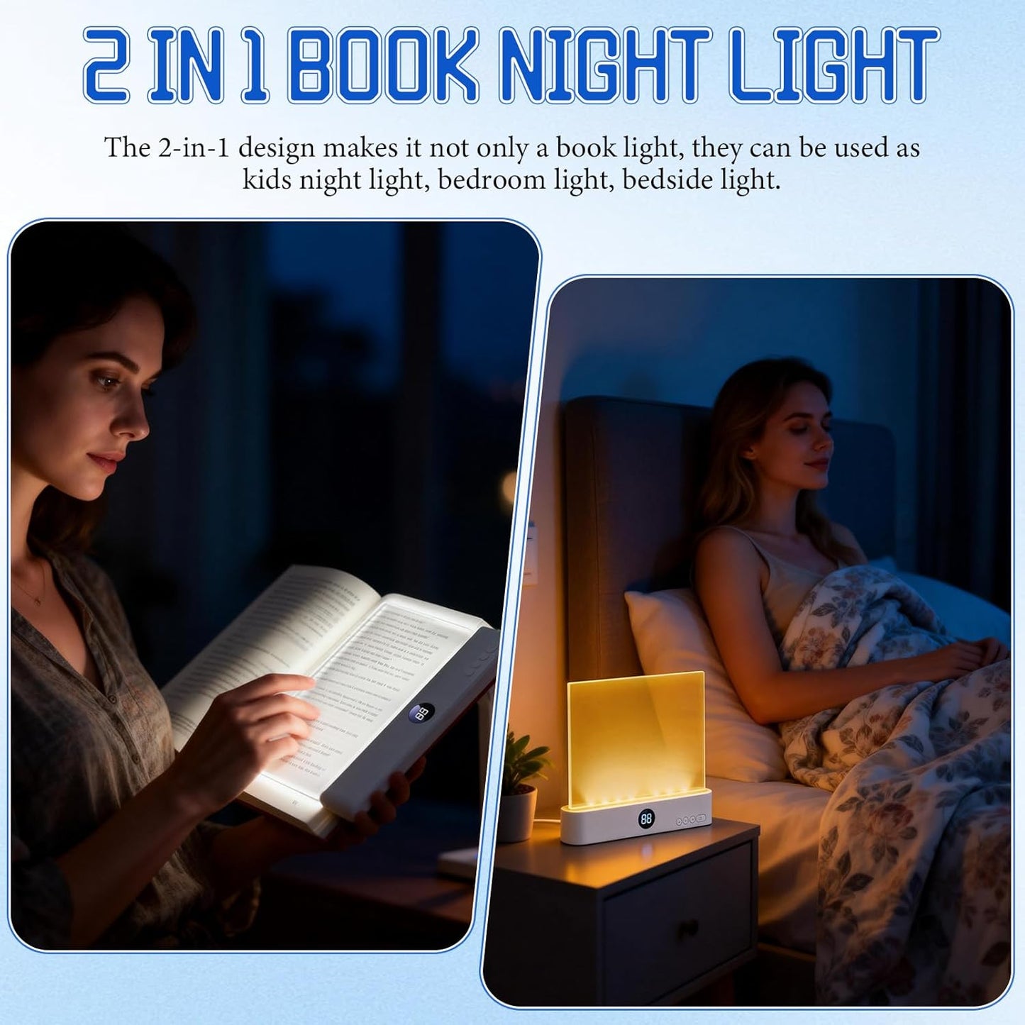 Flat Book Light For Reading In Bed Without Waking Anyone