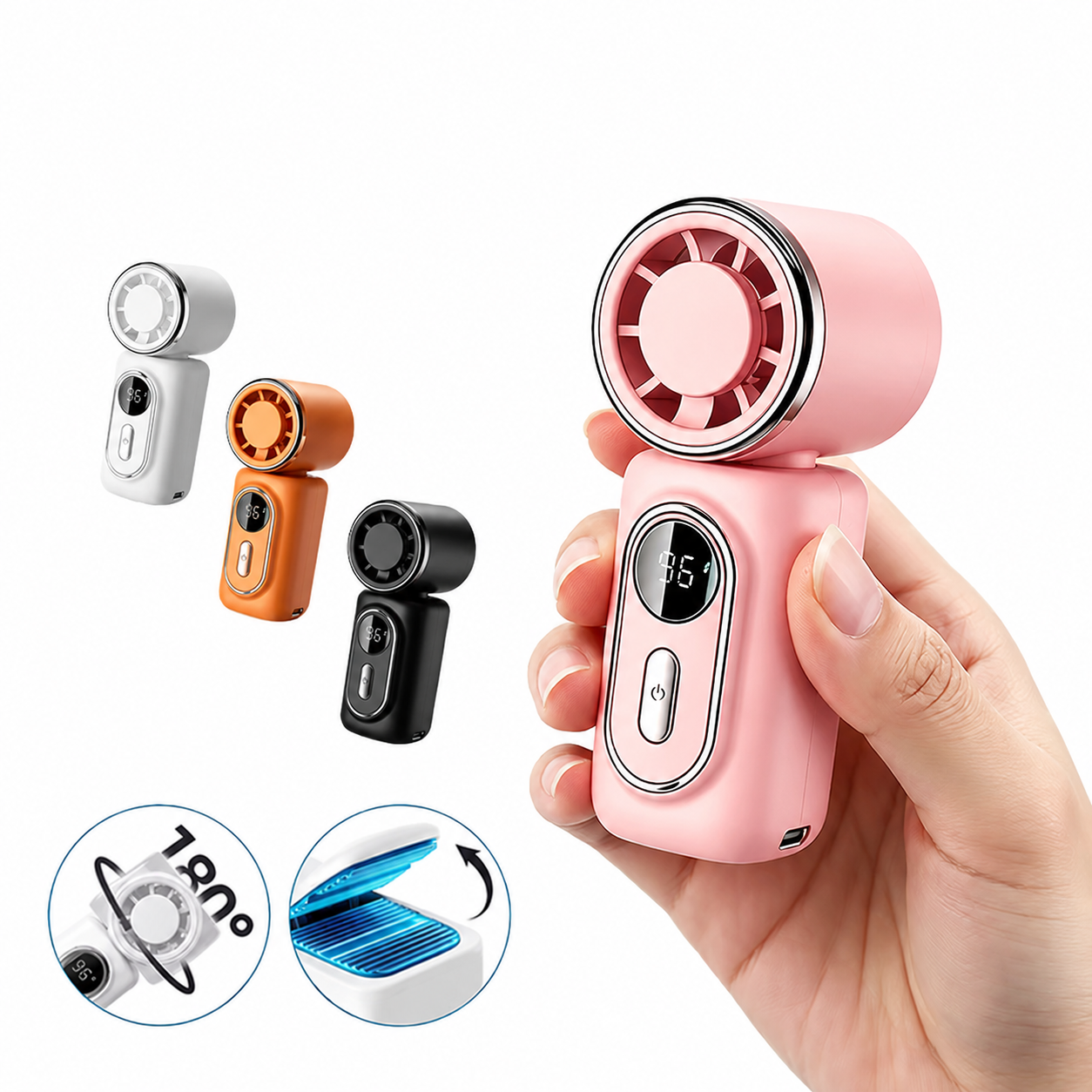 Mini Chill Fan | 3 In 1 Portable Rechargeable Fan